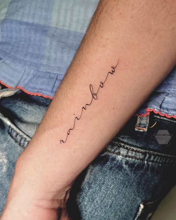 Línea fina en brazo